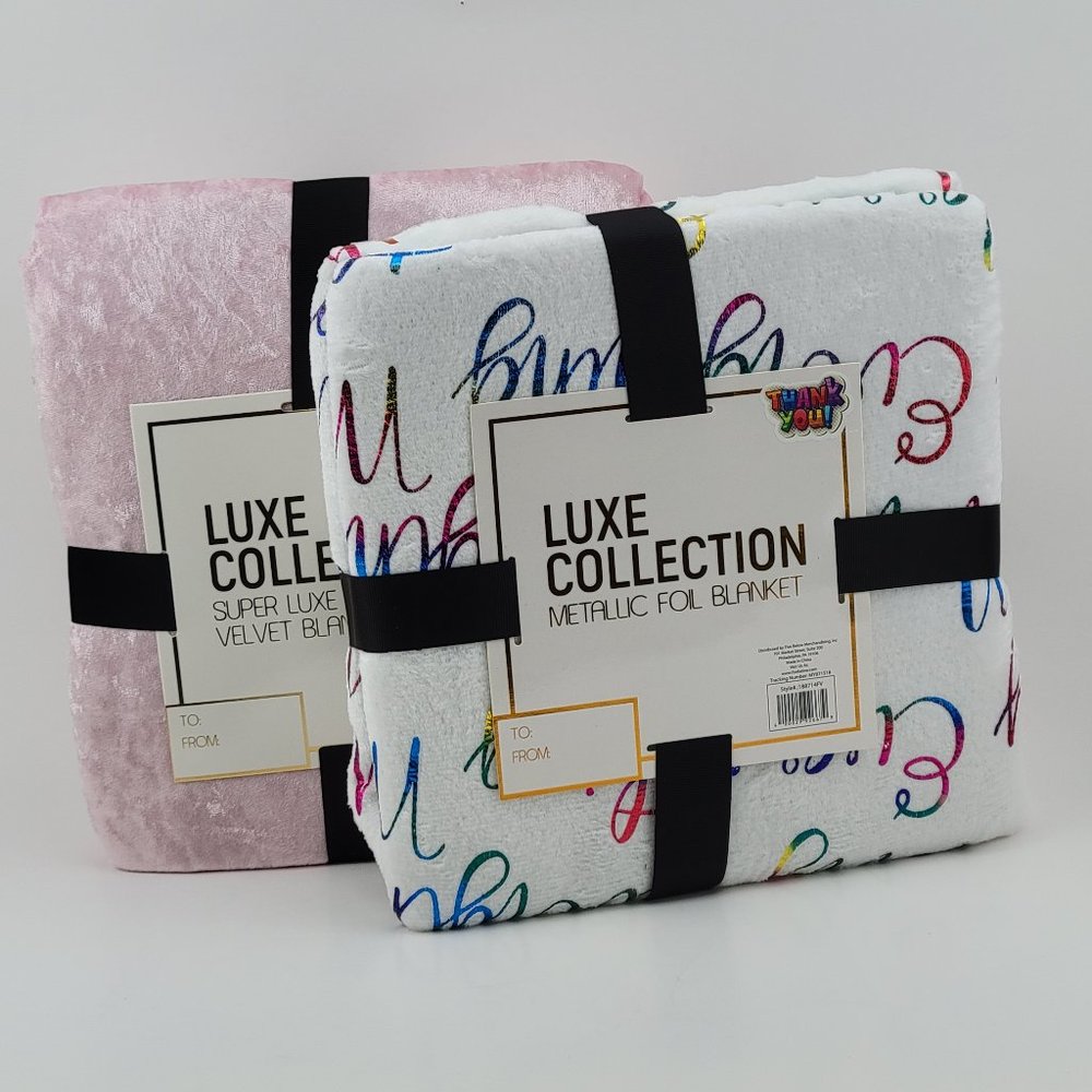 Luxe Collection Set of 2 Super Soft Blanket NWT